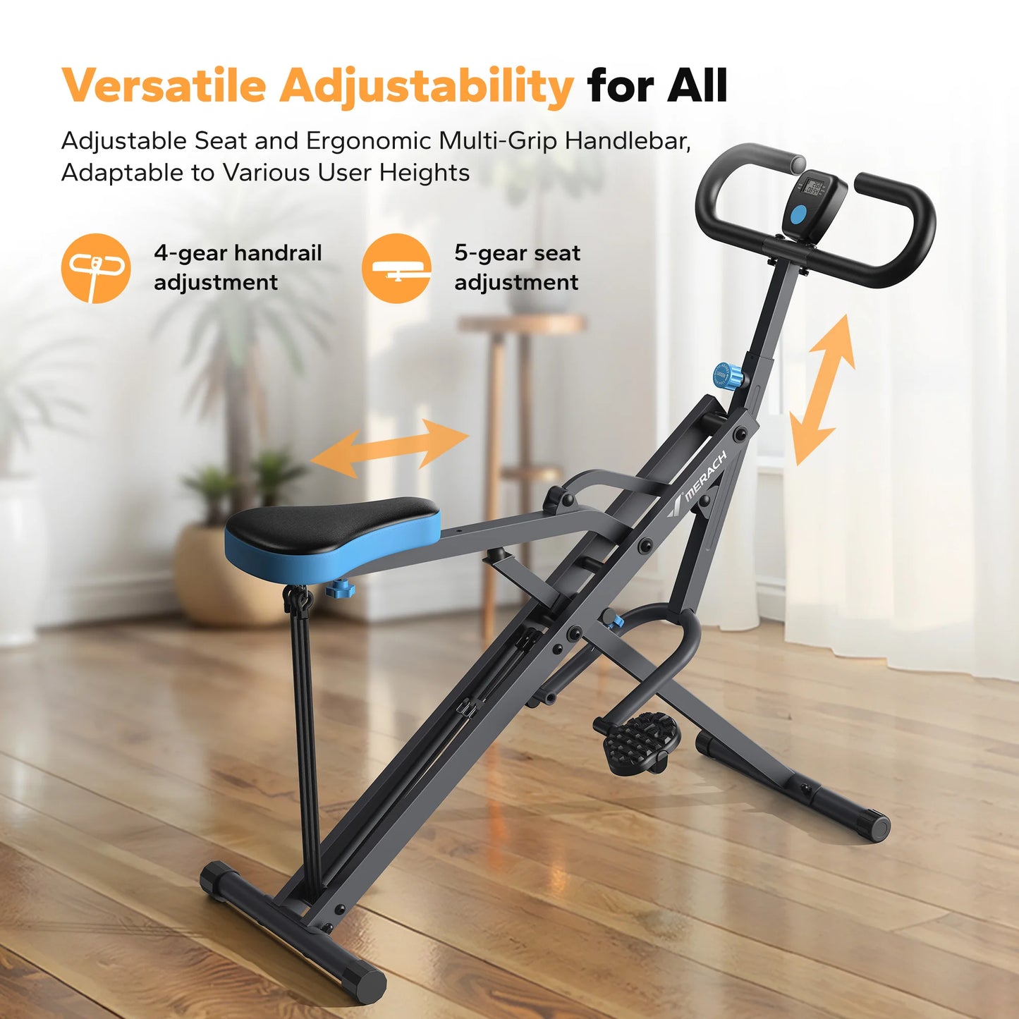 MERACH Squat Machine 2in1 Squat Rowing Machine Easy Setup/Foldable Exercise Equipment Glute Trainer Machine Glutes Leg Home Fit