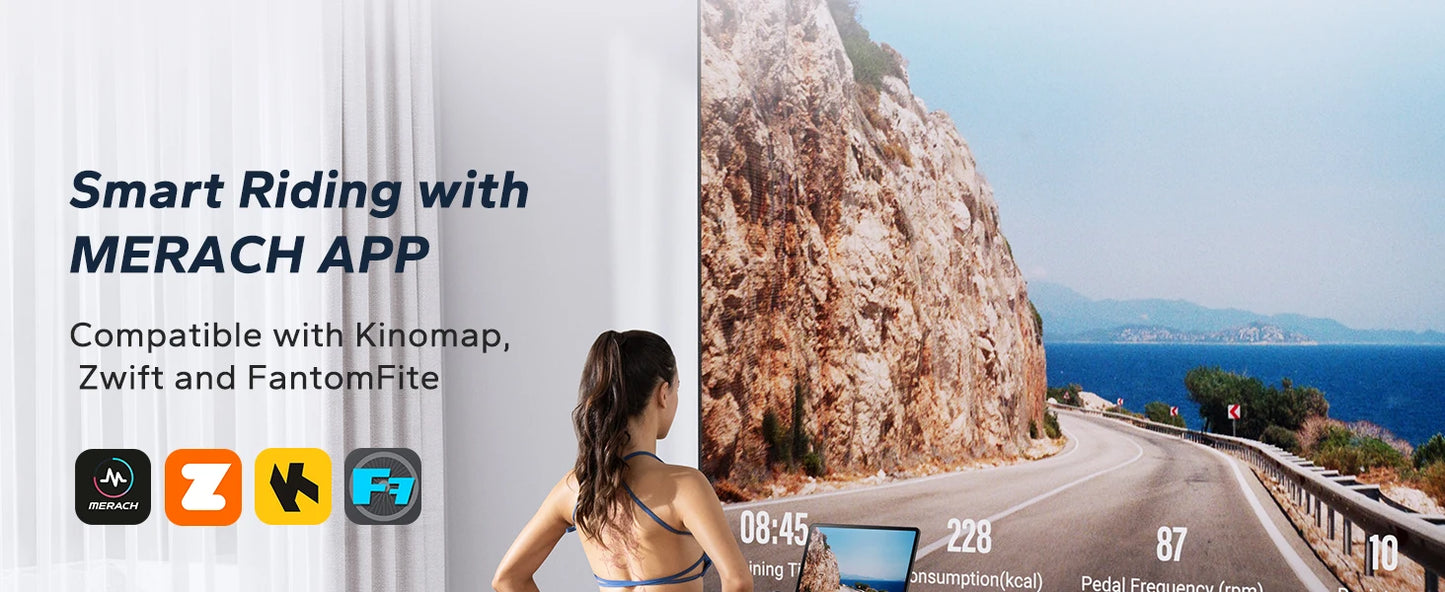 MERACH Exercise Bike Brake Pad/Magnetic Stationary Bike with Exclusive App/Low Noise Indoor Cycling Bike with Fitness Courses