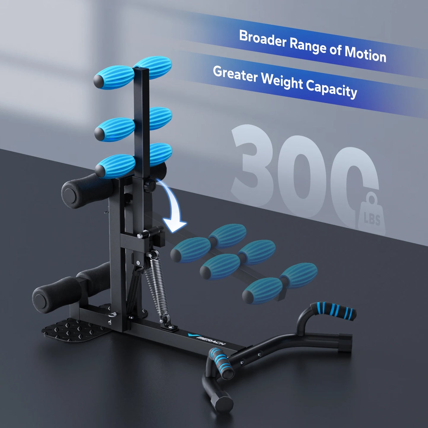 MERACH Multi-Functional Deep Squat Machine Adjustable Trainer/Core & Abs Leg Push Up Workout Exercise Machine 300Lbs Capacity