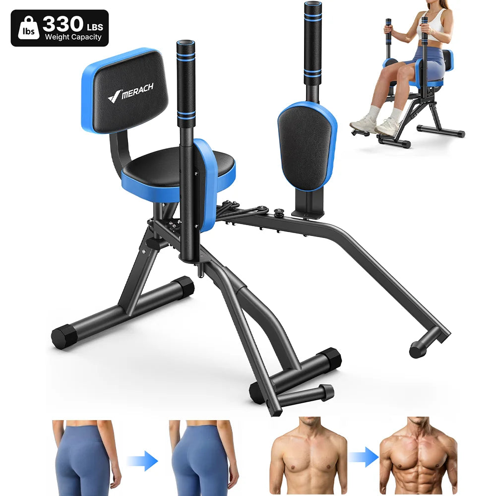 MERACH Hip Abductor Machine Butt Toning Leg Trainer Adjustable/Resistance Glute Outer Thigh Workout Equipment for Home Gym Booty