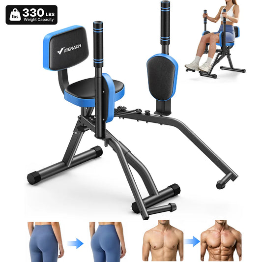 MERACH Hip Abductor Machine Butt Toning Leg Trainer Adjustable/Resistance Glute Outer Thigh Workout Equipment for Home Gym Booty