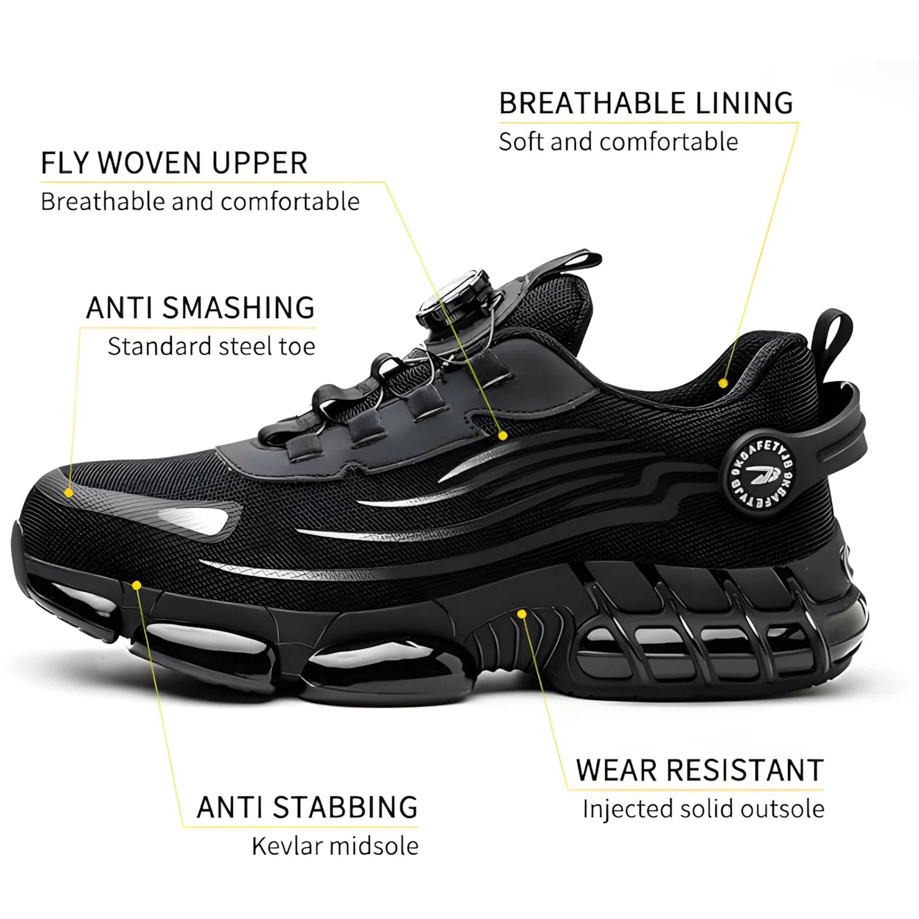 Steel Toe Shoes for Men Women Safety Work Shoes Air Cushion/Construction Industrial Shoes Safety Shoes Lightweight Steel Toe