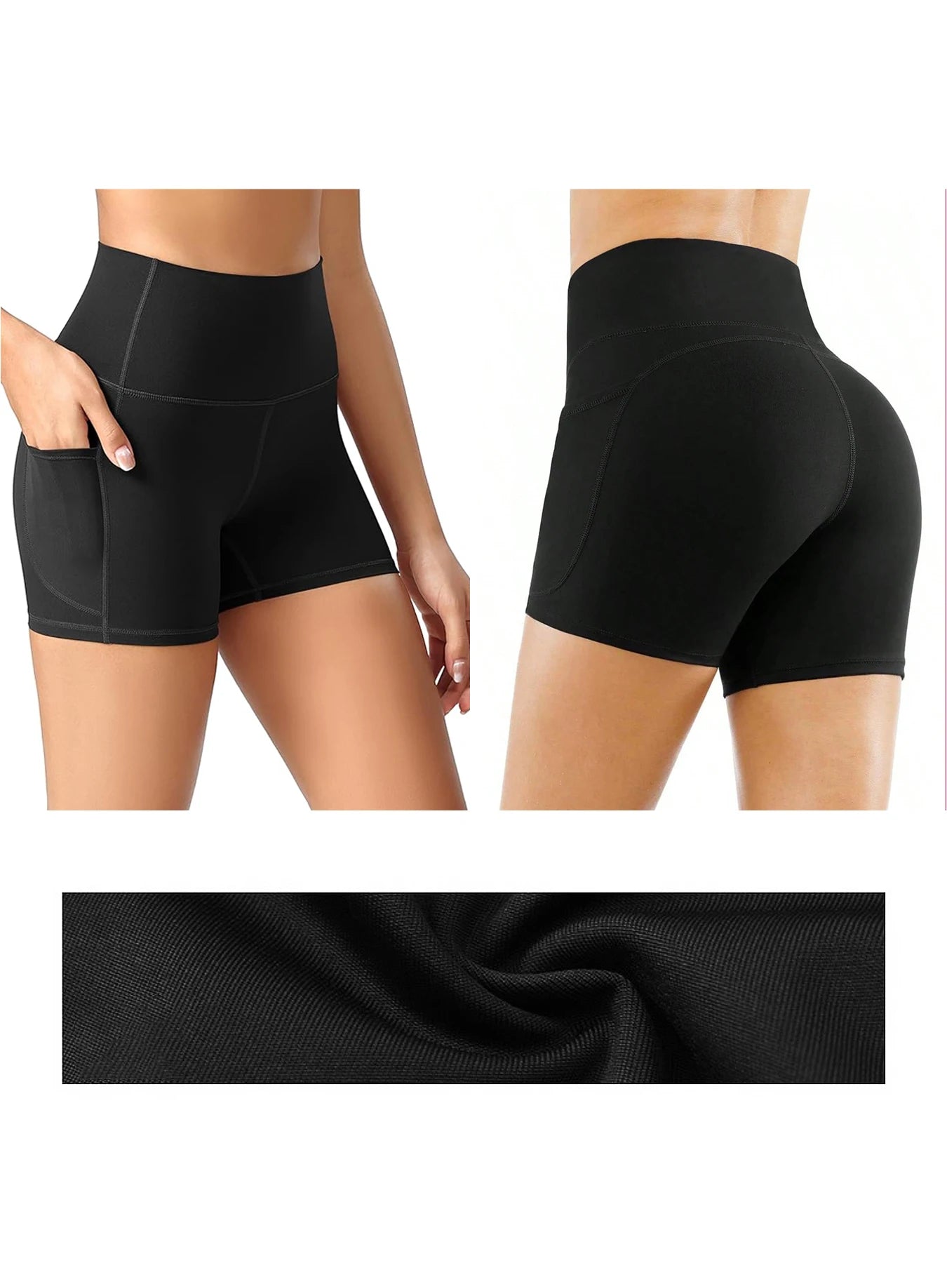 5pcs women's high-waisted cycling pants Padded, tummy-reducing/and hip-raising quick-drying pants for yoga and fitness shorts