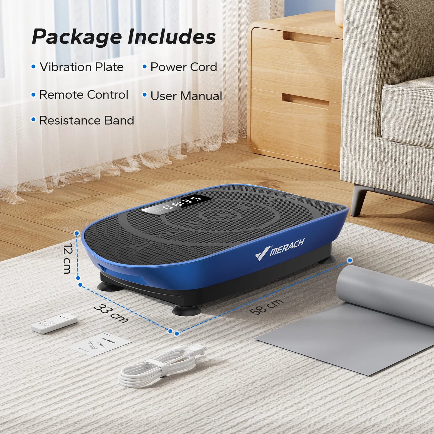 MERACH Vibration Plate Exercise Machine Whole Body Workout Power Vibrate/Fitness Platform Vibration Plate Weight Loss & Shaping