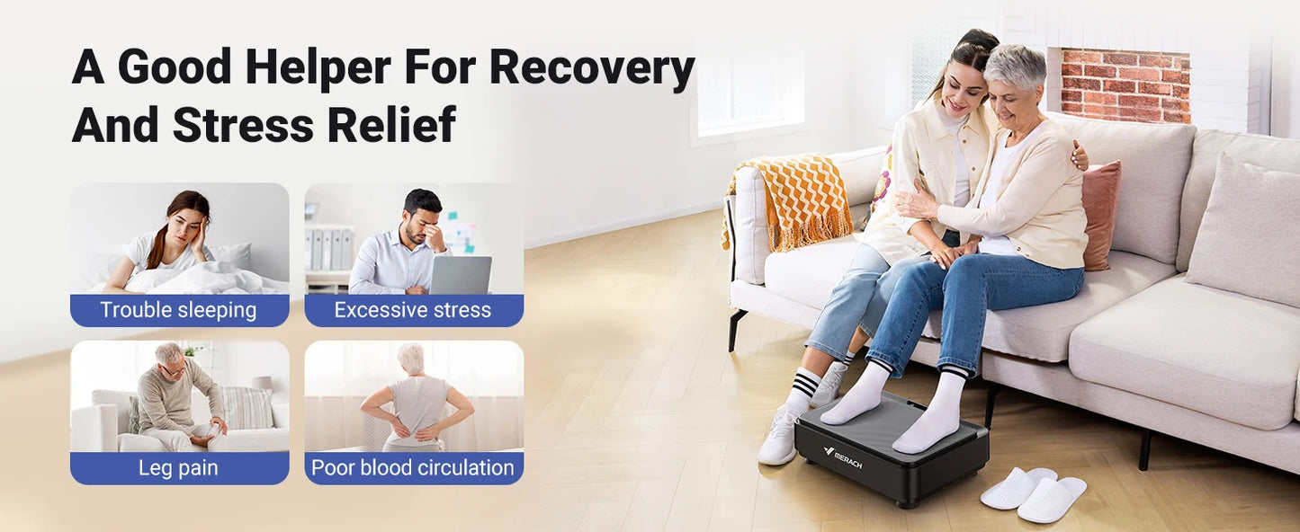 MERACH Vibration Plate Exercise Machine Vibration Plate/for Lymphatic Drainage Relieve Pain Help Sleep Fat Burning Weight Loss
