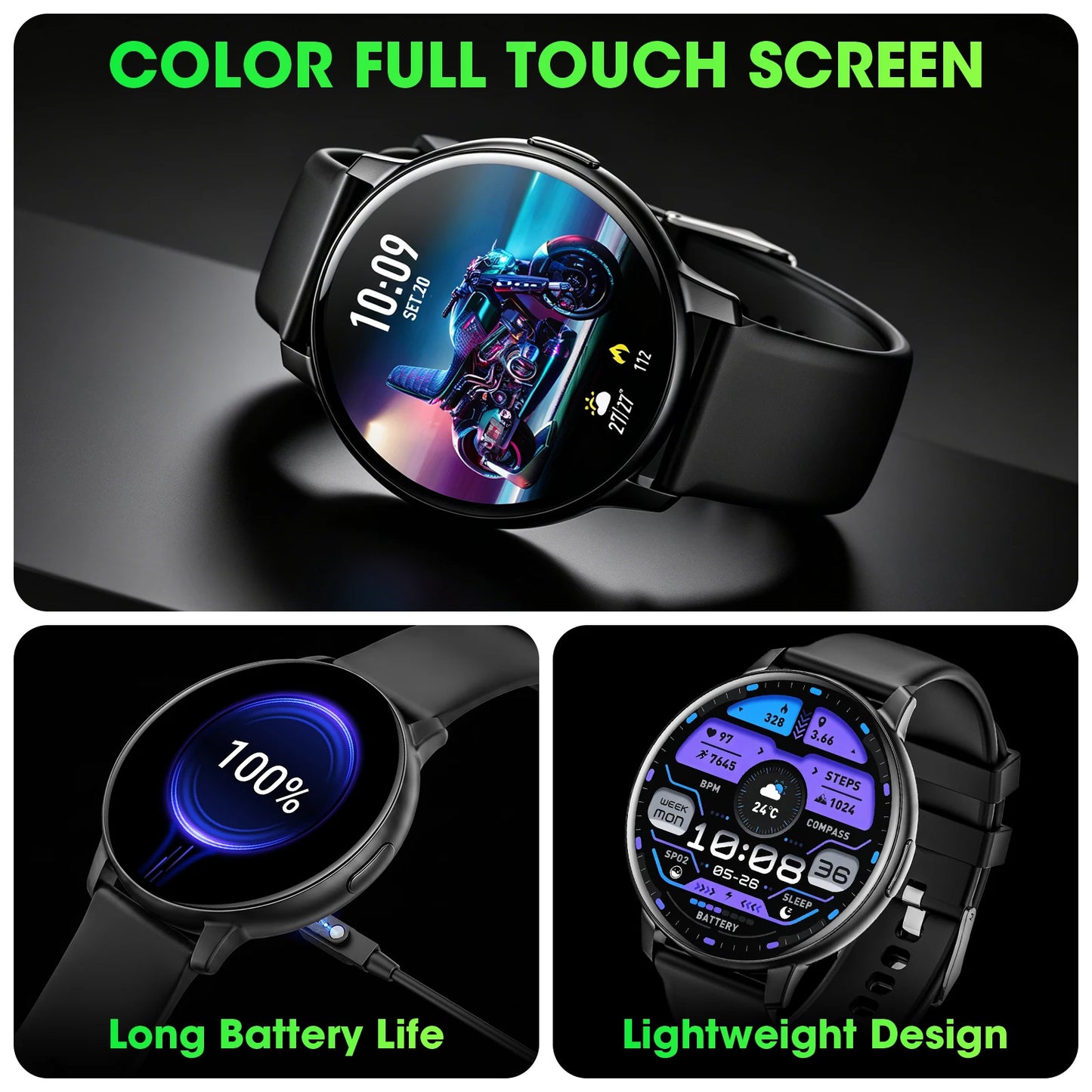 2026 Smart Watch Bluetooth Call 1.38" Full Touch Screen Fitness Tracker/100+ Sport Modes Heart Rate Sleep Monitor Waterproof