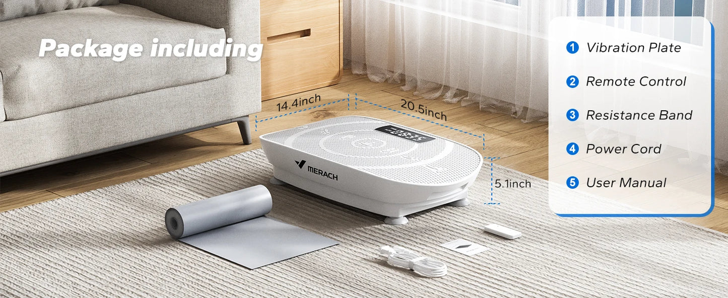 MERACH Vibration Plate Exercise Machine Whole Body Workout Power Vibrate/Fitness Platform Vibration Plate Weight Loss & Shaping