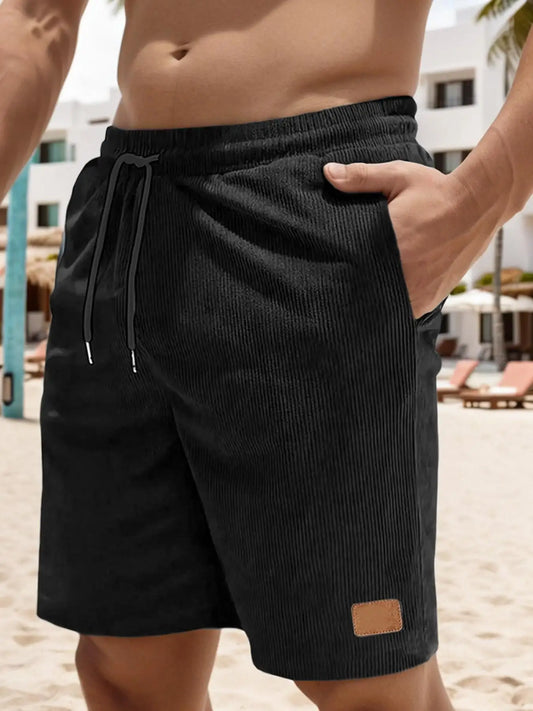 Men's Loose Textured Drawstring Waist Shorts/Casual Comfortable Summer Shorts