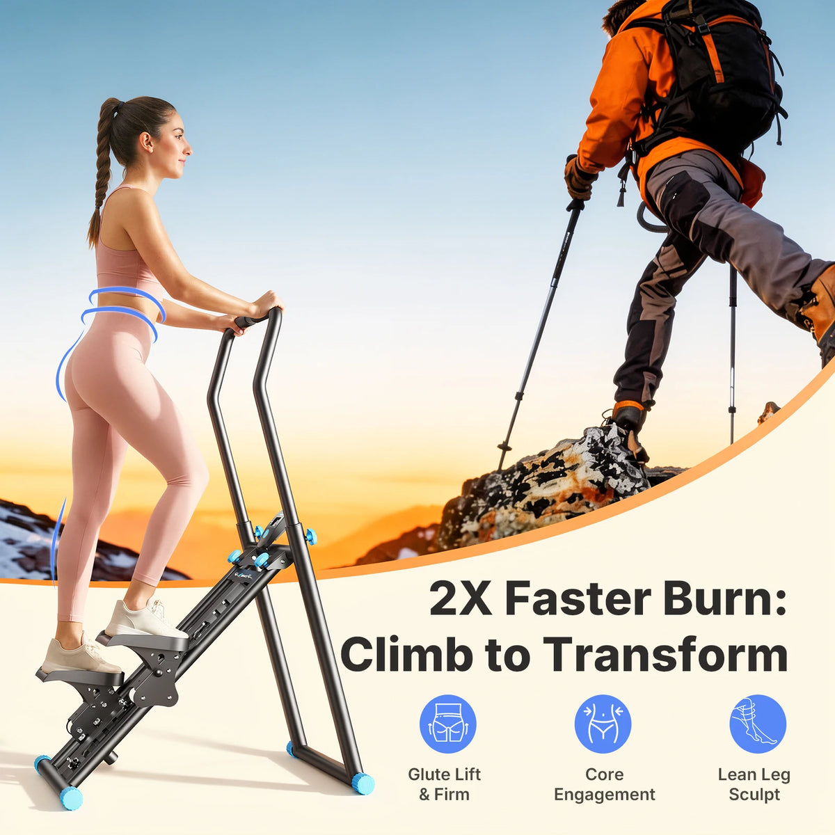 MERACH Stair Stepper Foldable Full Body Workout Silent Multi-functional/Adjustable Fitness Climbing Machine for Home Use Exercise Machine