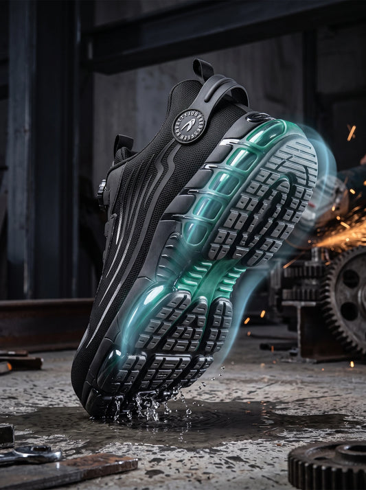 Men's Safety Work Shoes Anti-Impact Anti-Piercing Fashionable/Sports Style with Rotary Button Detail for Professional Use
