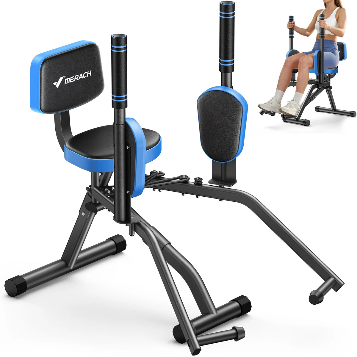 MERACH Hip Abductor Machine Butt Toning Leg Trainer Adjustable/Resistance Glute Outer Thigh Workout Equipment for Home Gym Booty