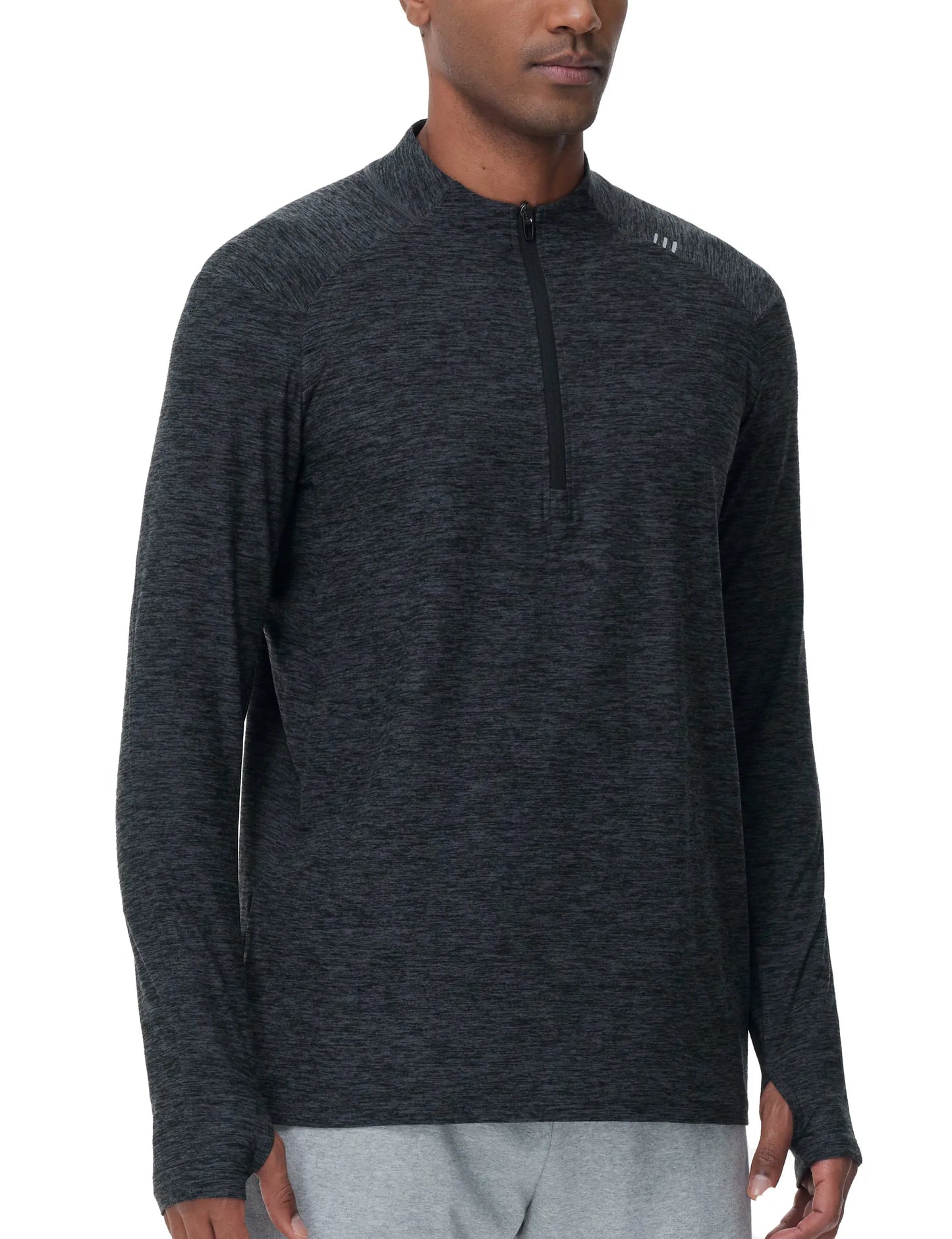 THE GYM PEOPLE Men's Half-Zip Long Sleeve Golf Shirts Soft/Lightweight Warm Workout Pullover Sweatshirts with Thumb Hole