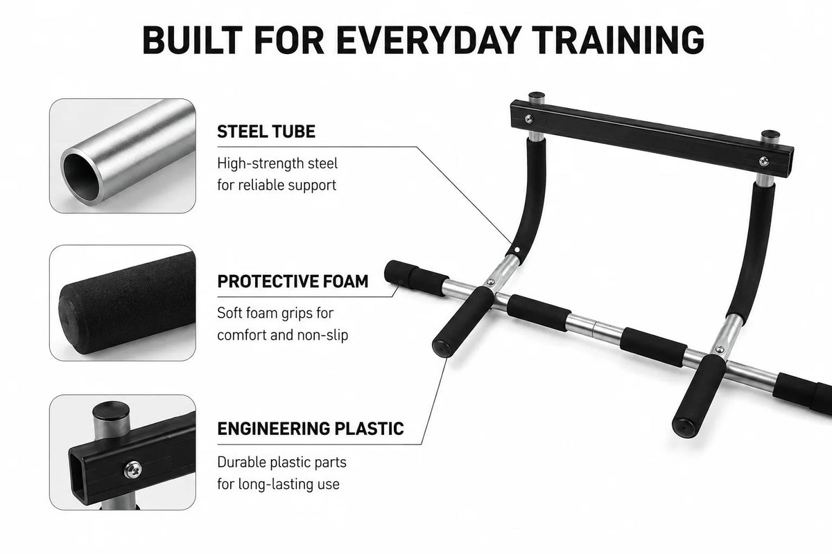 Doorway Pull Up Bar No Drilling Over Door Chin Up Bar Upper Body Workout/Home Gym Equipment with Sponge Handle Hanging Exercises