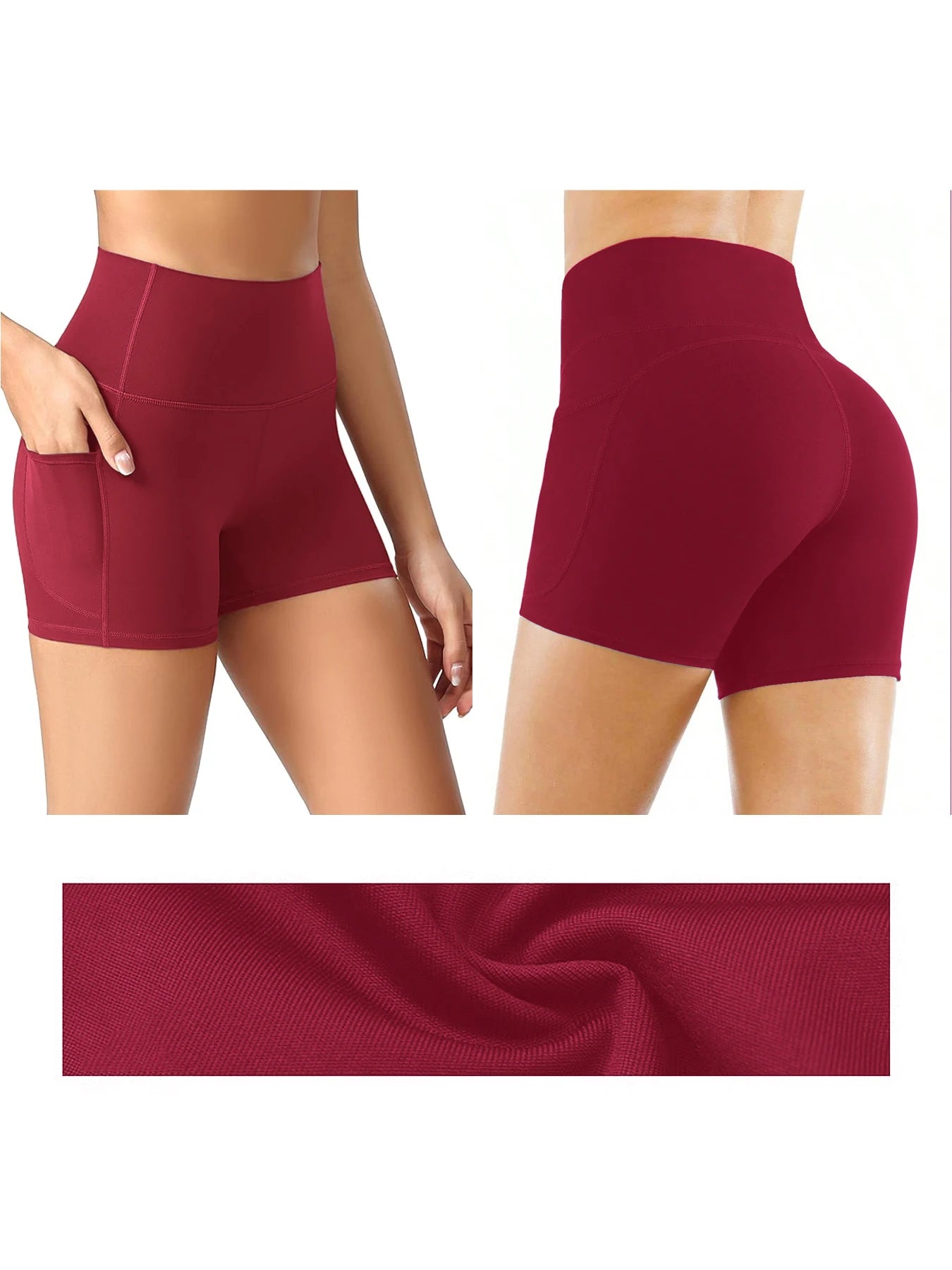 5pcs women's high-waisted cycling pants Padded, tummy-reducing/and hip-raising quick-drying pants for yoga and fitness shorts