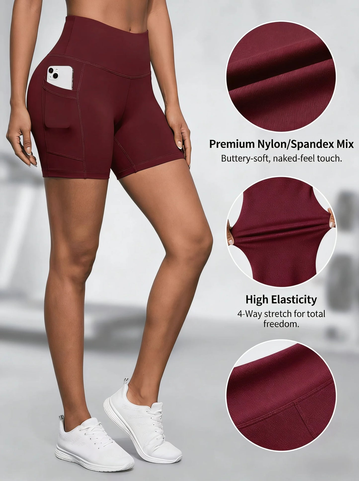 Red Tight Sports Shorts And Yoga Shorts Comfortable And Breathable/With Excellent Elasticity And Skin-friendly Properties