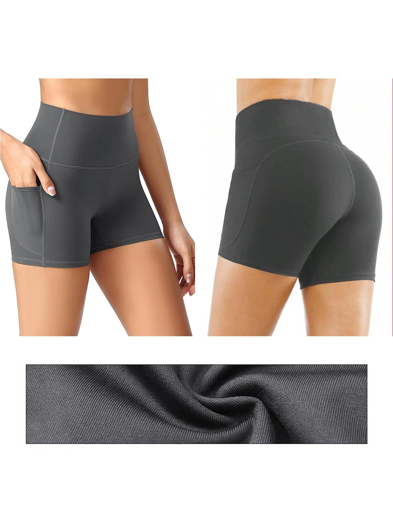 5pcs women's high-waisted cycling pants Padded, tummy-reducing/and hip-raising quick-drying pants for yoga and fitness shorts