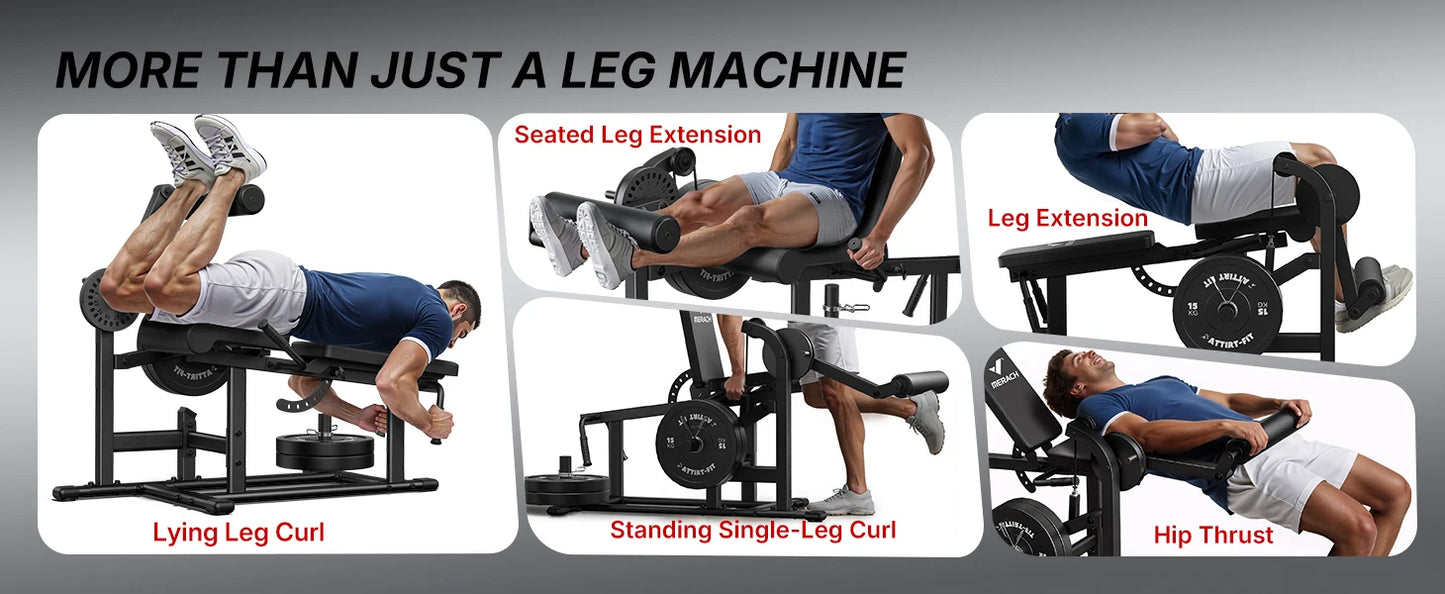 MERACH 2-in-1 Leg Extension and Curl Machine for Home Gym/Commercial Grade Steel Leg Workout Equipment 375 lbs Limit