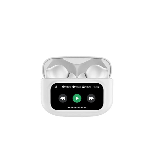 Wireless ANC Earbuds with Touch Screen Charging Case Bluetooth/5.3 Earphones Active Noise Cancelling Headphones with Built-in Mic