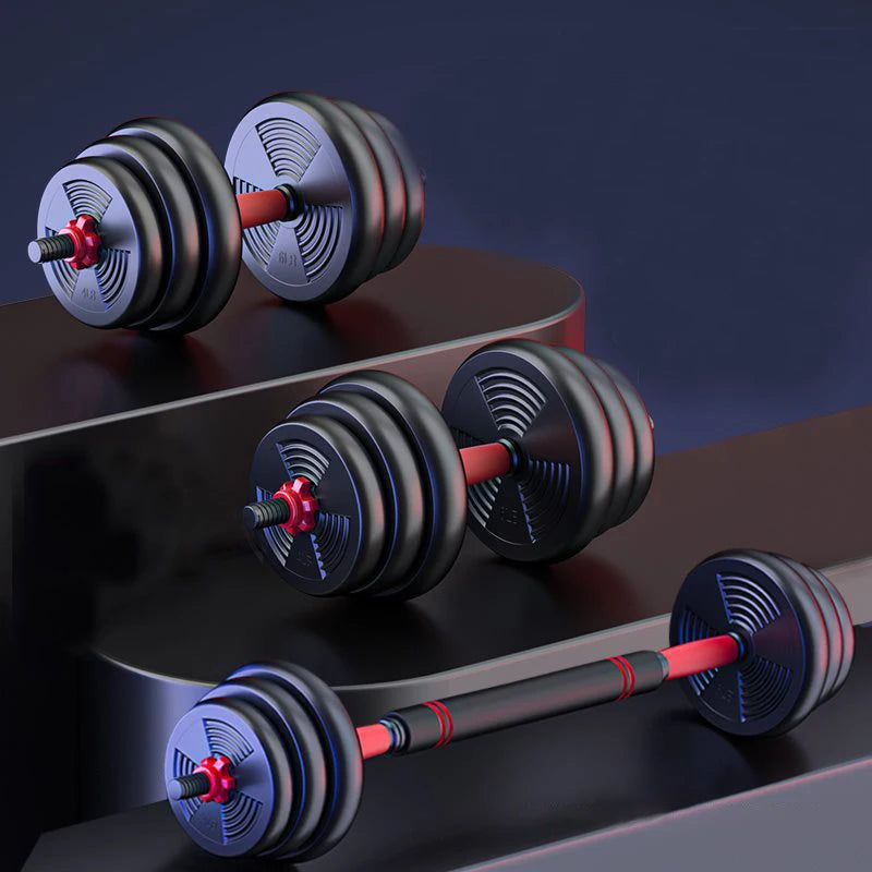 5-44lbs Adjustable Dumbbell to Barbell Set Anti-Slip Grip Versatile Home Gym/Fitness Strength Training Barbell Weight Plates