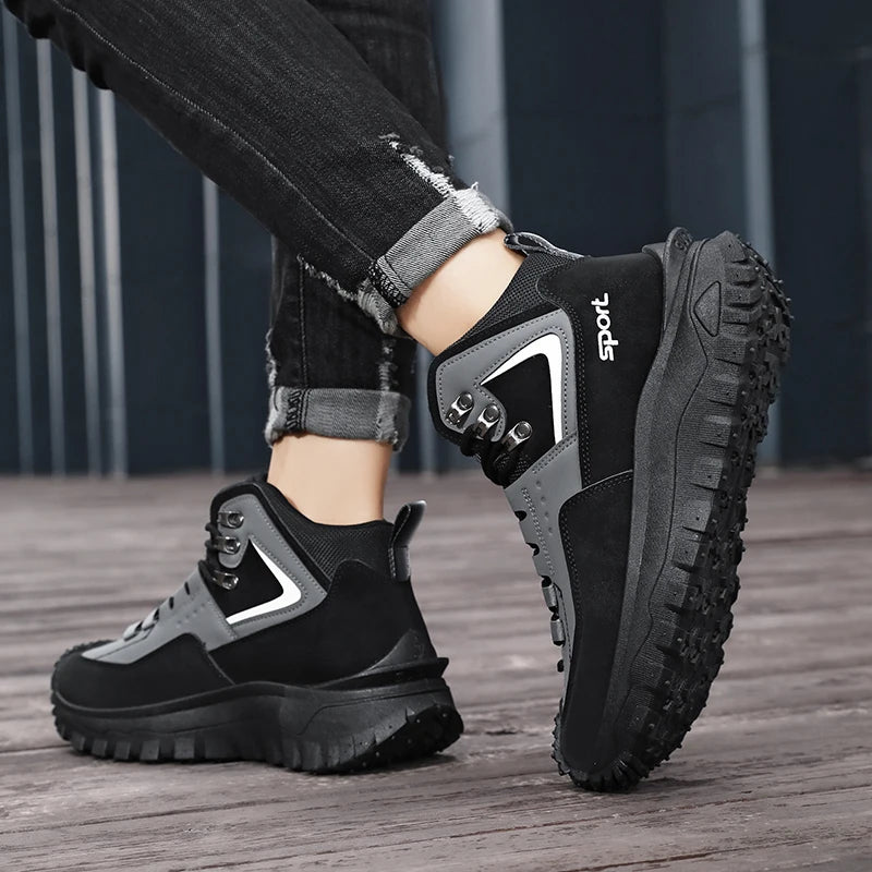 New Autumn High-Top Boots for Men/Wear-Resistant and Non-Slip Outdoor Mid-Top Boots