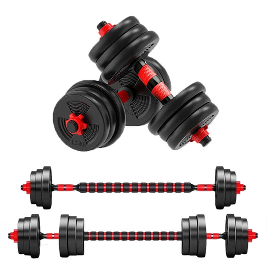 5-44lbs Adjustable Dumbbell to Barbell Set Anti-Slip Grip Versatile Home Gym/Fitness Strength Training Barbell Weight Plates