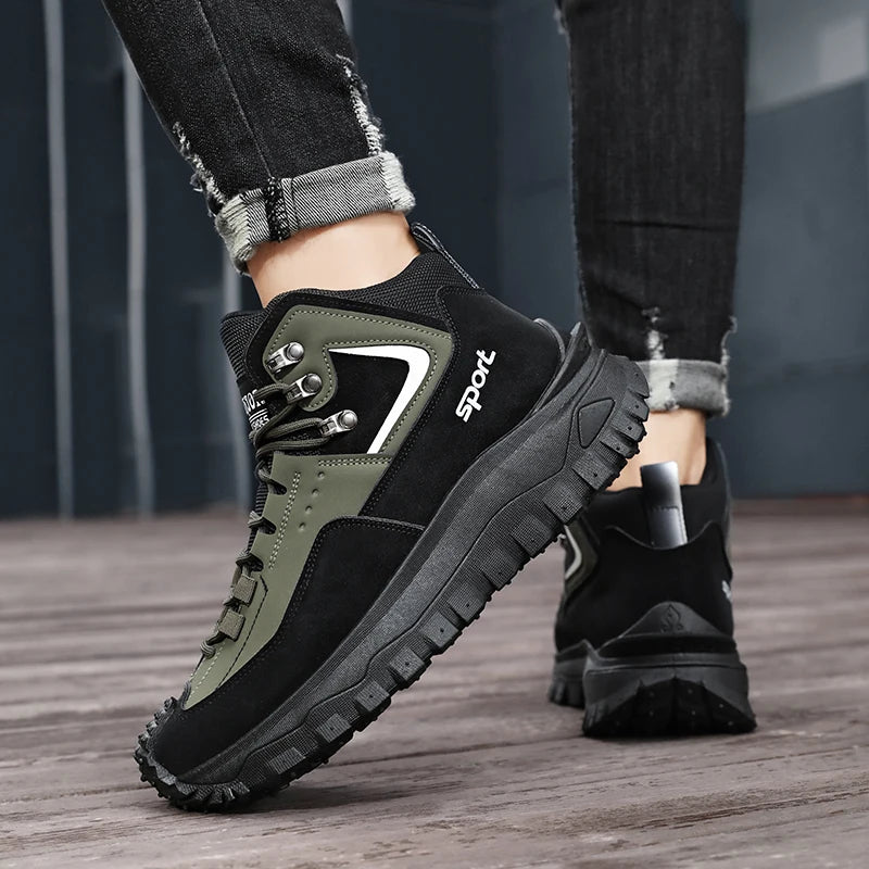 New Autumn High-Top Boots for Men/Wear-Resistant and Non-Slip Outdoor Mid-Top Boots