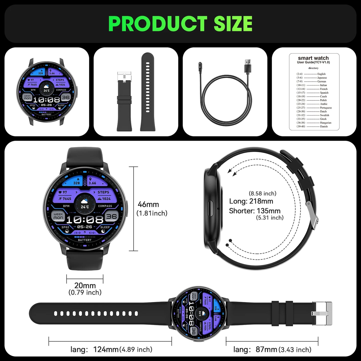 2026 Smart Watch Bluetooth Call 1.38" Full Touch Screen Fitness Tracker/100+ Sport Modes Heart Rate Sleep Monitor Waterproof