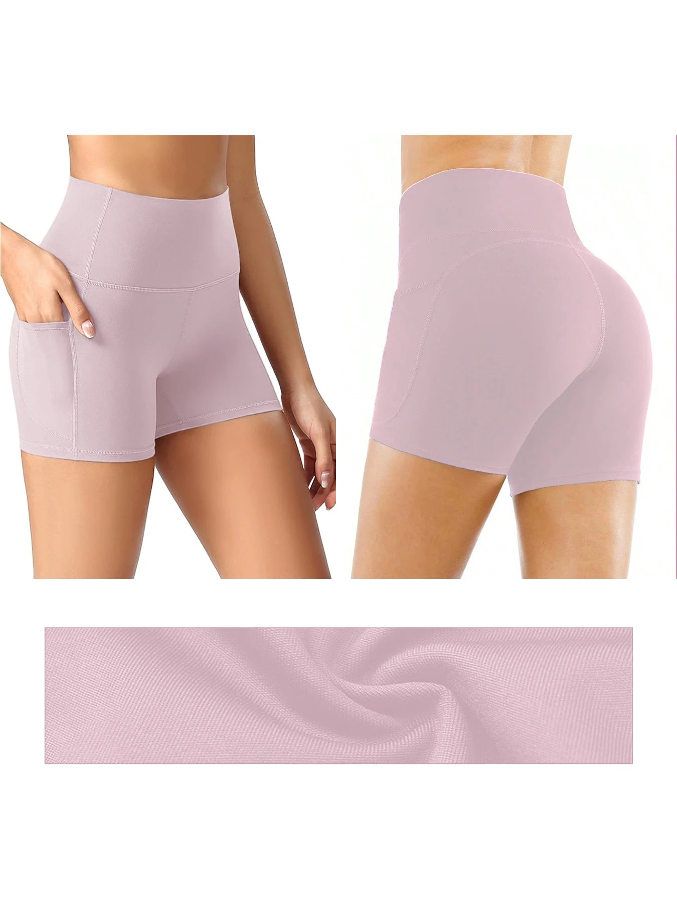 5pcs women's high-waisted cycling pants Padded, tummy-reducing/and hip-raising quick-drying pants for yoga and fitness shorts