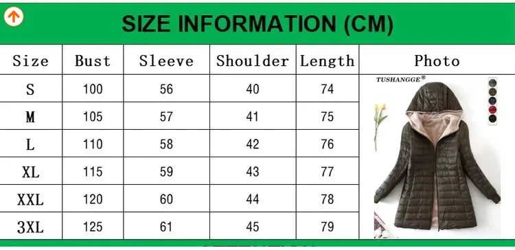 Solid Color Long Sleeve Hooded Zipper Women's Jackets/Autumn and Winter Mid-length Woman Cotton Coat Slim Fit Parka