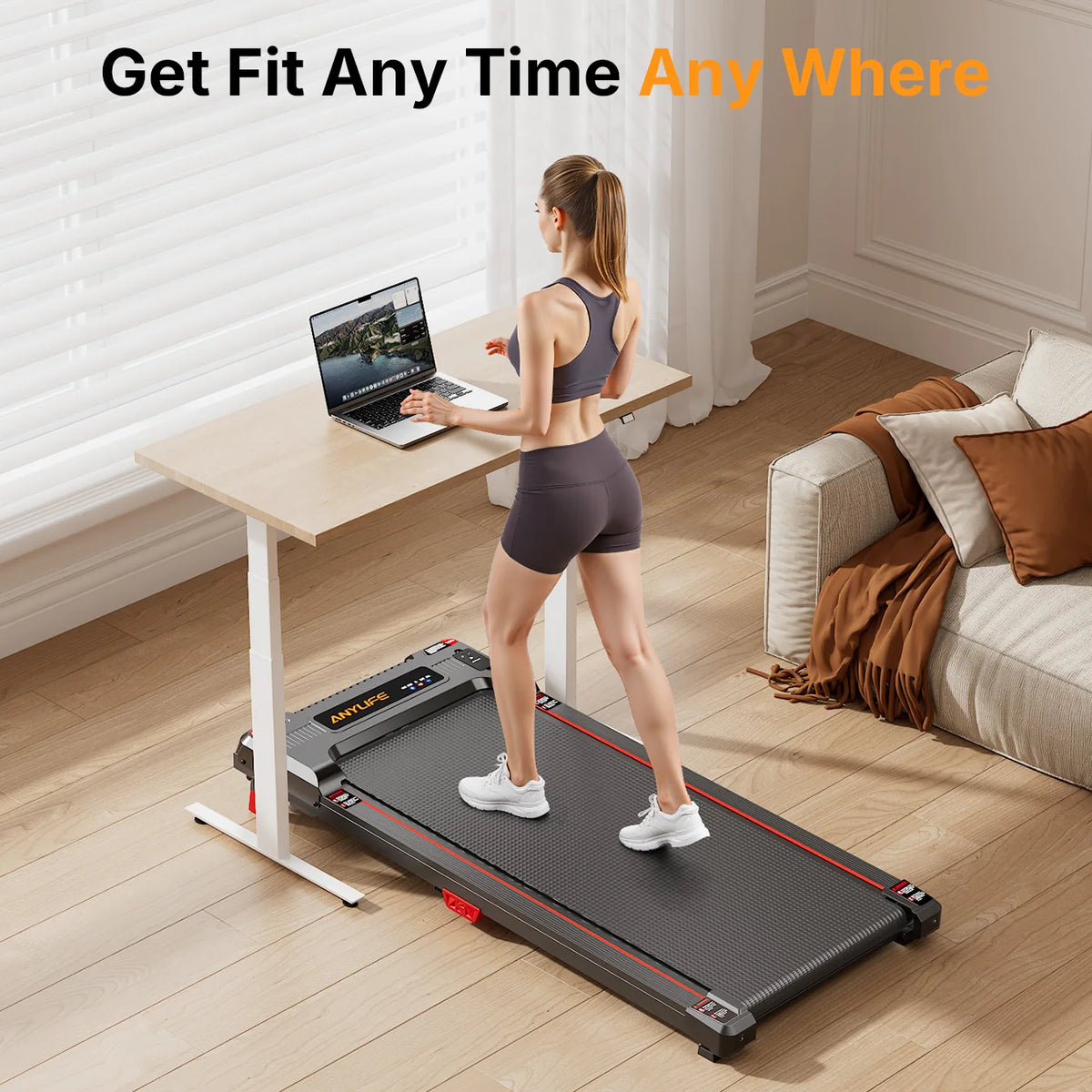 AnyLife 480D-A Treadmill Walking Pad Home Gym Equipment/Fitness Running Machine for Health And Wellness