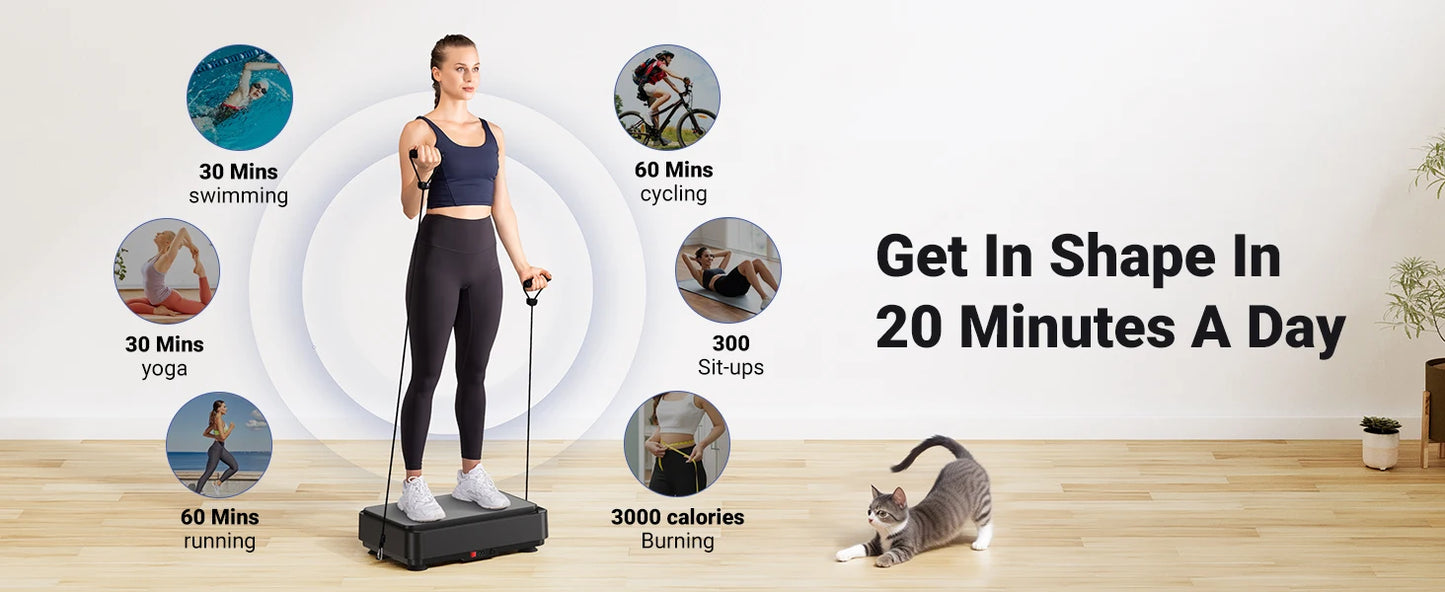 MERACH Vibration Plate Exercise Machine Vibration Plate/for Lymphatic Drainage Relieve Pain Help Sleep Fat Burning Weight Loss