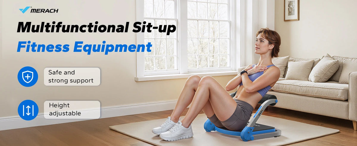 MERACH Ab Machine Abdominal Trainer With 3 Adjustable Resistance Levels/For Home Automatic Rebound Ab Crunch Machine