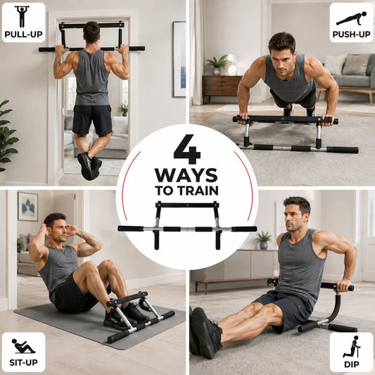 Doorway Pull Up Bar No Drilling Over Door Chin Up Bar Upper Body Workout/Home Gym Equipment with Sponge Handle Hanging Exercises
