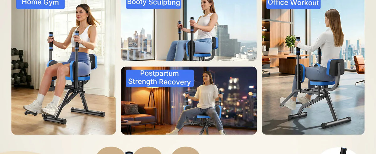 MERACH Hip Abductor Machine Butt Toning Leg Trainer Adjustable/Resistance Glute Outer Thigh Workout Equipment for Home Gym Booty