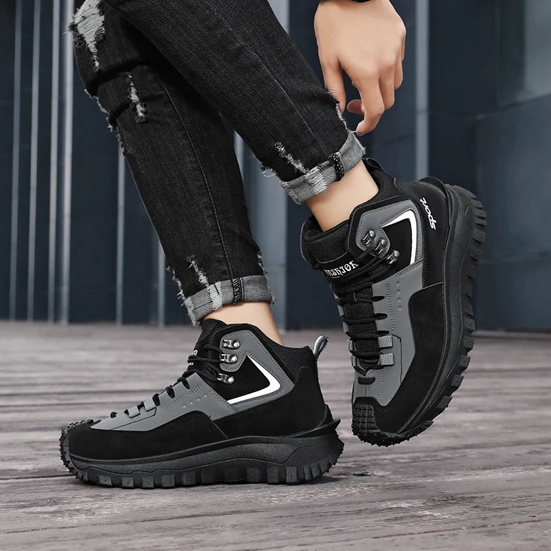 New Autumn High-Top Boots for Men/Wear-Resistant and Non-Slip Outdoor Mid-Top Boots