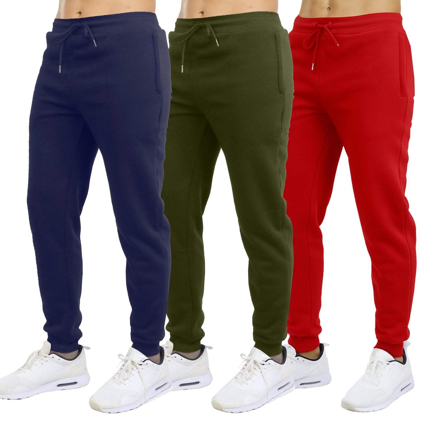 Galaxy by Harvic 3-Pack Men's Slim Fit/Fleece Jogger Sweatpants (S-2XL)
