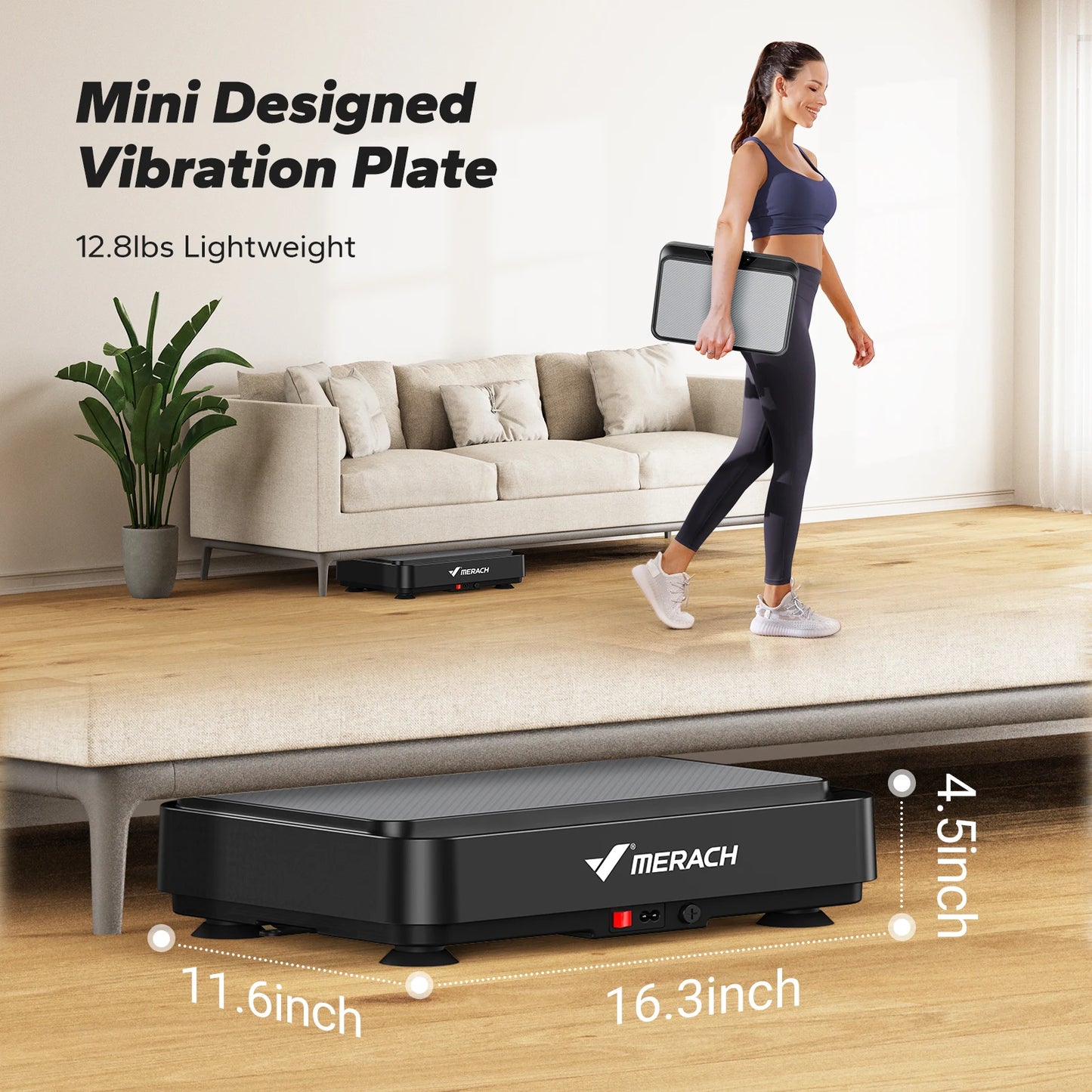 MERACH Vibration Plate Exercise Machine Vibration Plate/for Lymphatic Drainage Relieve Pain Help Sleep Fat Burning Weight Loss