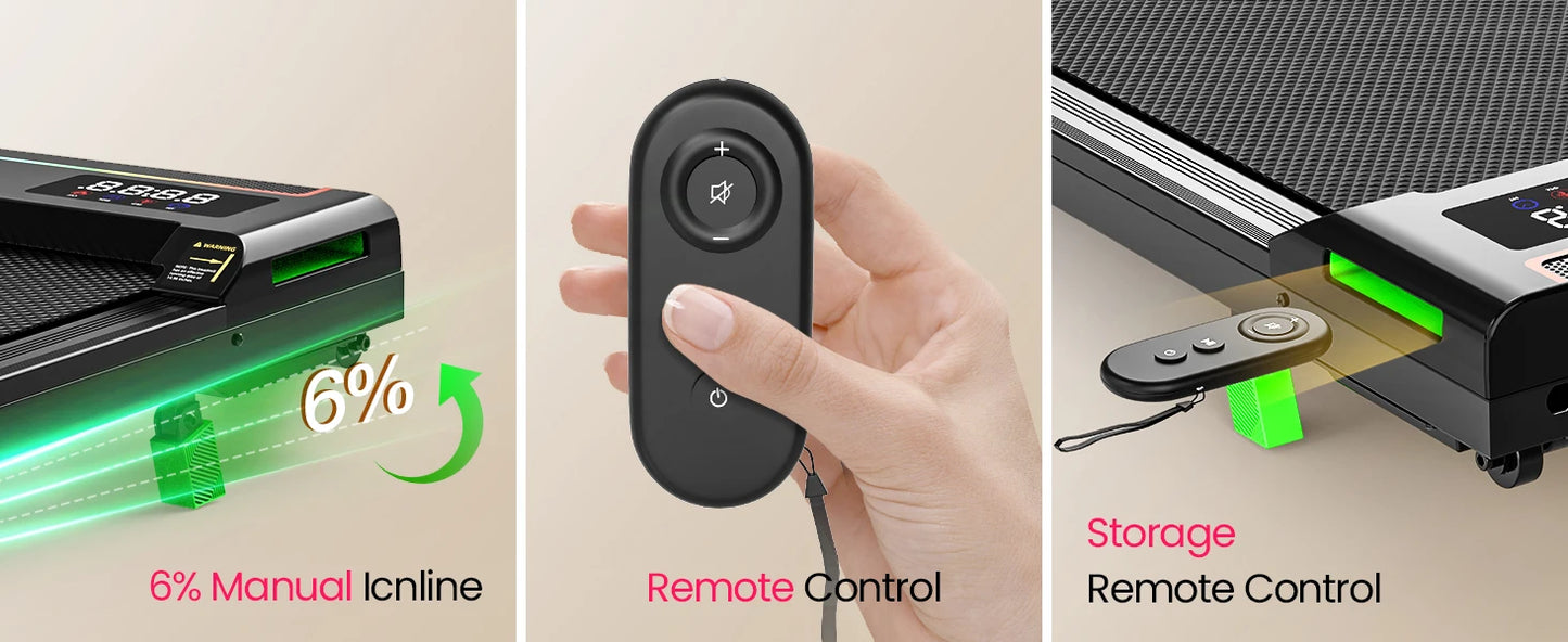 AKLUER 2 in 1 Walking Pad Under Desk Treadmill 2.5HP Brushless Motor/0.6-4 MPH Speed Range Portable Running Machine for Home