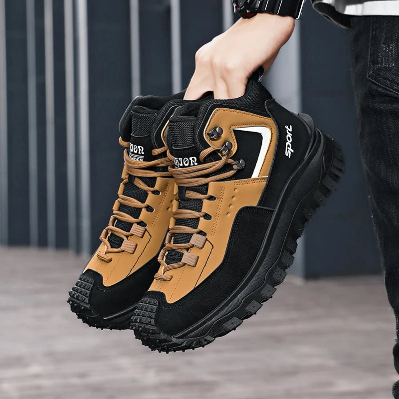 New Autumn High-Top Boots for Men/Wear-Resistant and Non-Slip Outdoor Mid-Top Boots