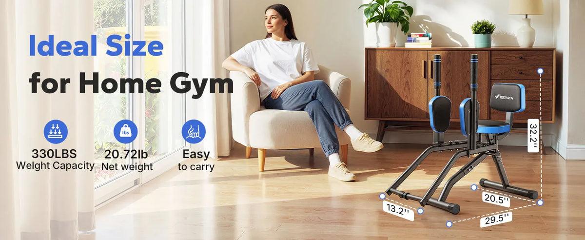 MERACH Hip Abductor Machine Butt Toning Leg Trainer Adjustable/Resistance Glute Outer Thigh Workout Equipment for Home Gym Booty
