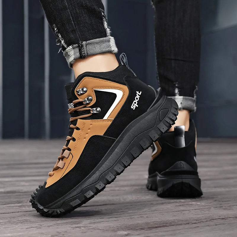 New Autumn High-Top Boots for Men/Wear-Resistant and Non-Slip Outdoor Mid-Top Boots