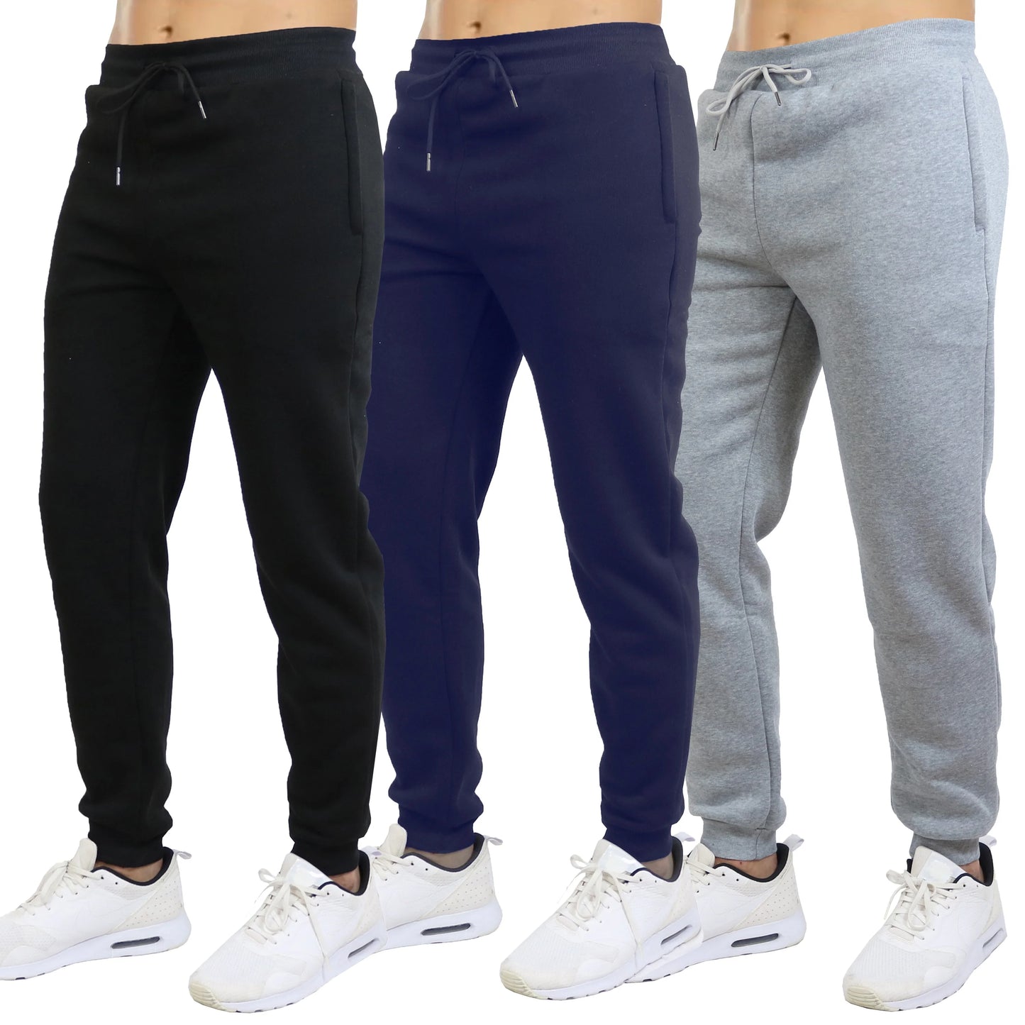 Galaxy by Harvic 3-Pack Men's Slim Fit/Fleece Jogger Sweatpants (S-2XL)