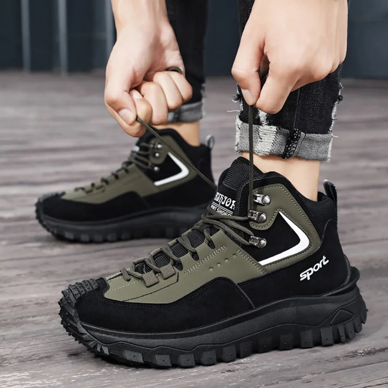 New Autumn High-Top Boots for Men/Wear-Resistant and Non-Slip Outdoor Mid-Top Boots
