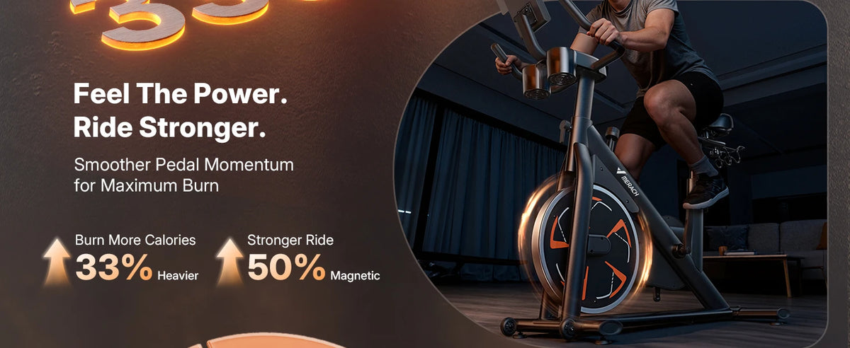 Merach Magnetic Exercise Bike No Plug Needed Low Noise Stationary/with Comfortable Seat Cushion Spinning Bike 330 lb Weight Capacity