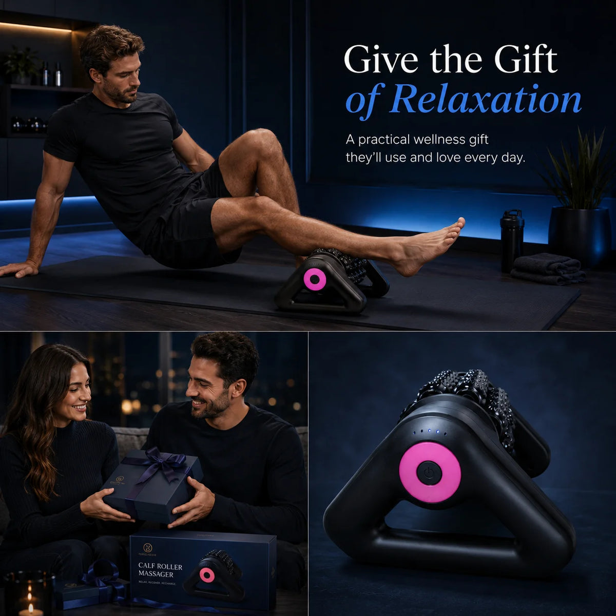 Automatic Electric Massage Roller Textured Fascia Massager/Plastic Shell Muscle Pink Foam Rollers Fitness Equipment