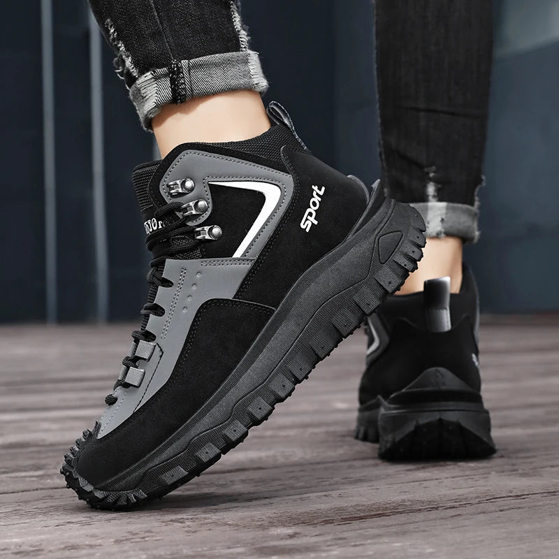 New Autumn High-Top Boots for Men/Wear-Resistant and Non-Slip Outdoor Mid-Top Boots