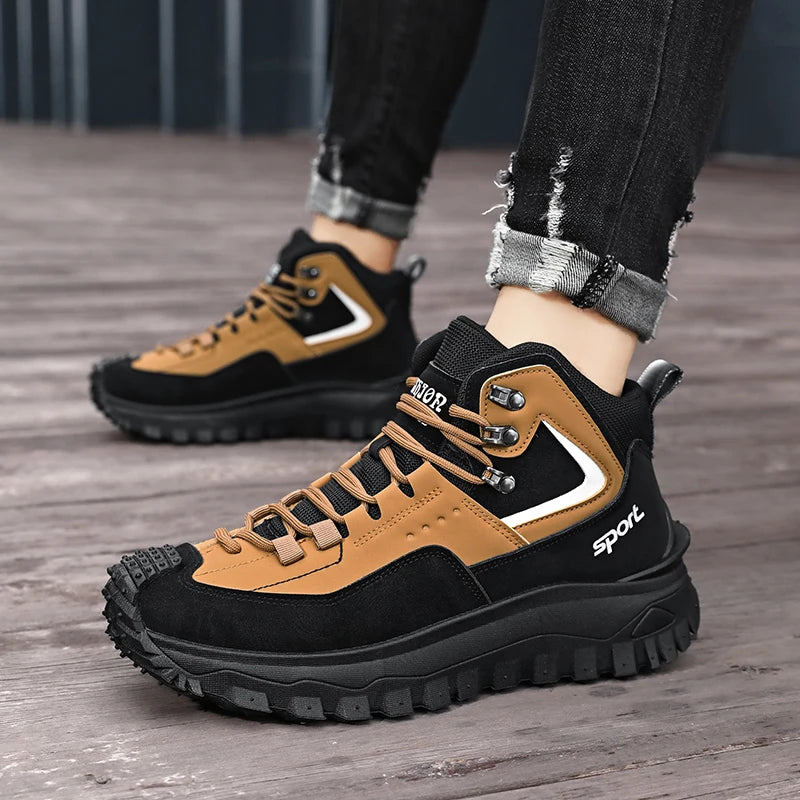 New Autumn High-Top Boots for Men/Wear-Resistant and Non-Slip Outdoor Mid-Top Boots