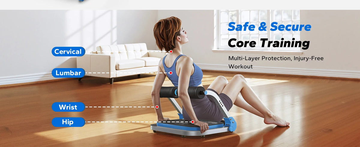 MERACH Ab Machine Abdominal Trainer With 3 Adjustable Resistance Levels/For Home Automatic Rebound Ab Crunch Machine