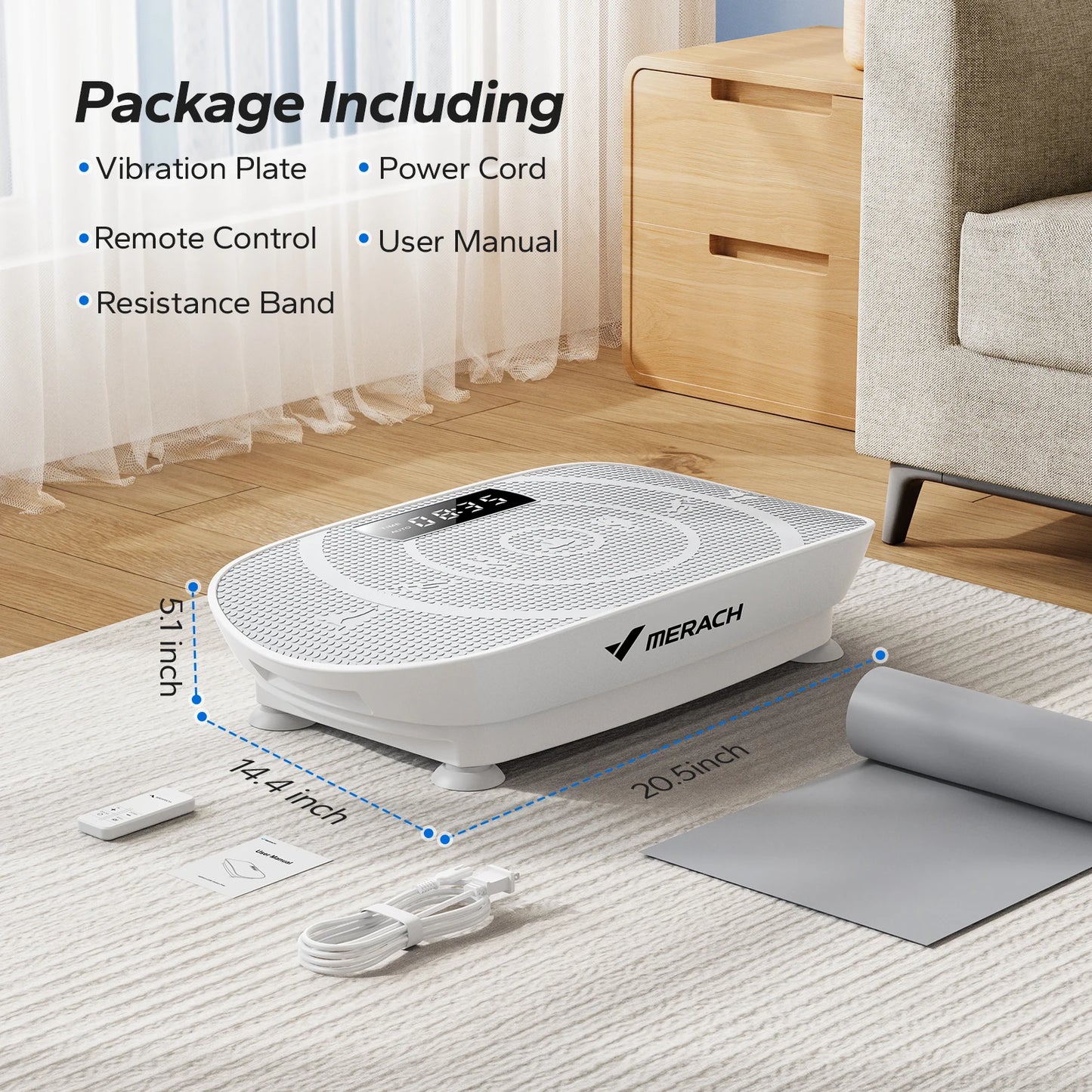 MERACH Vibration Plate Exercise Machine Whole Body Workout Power Vibrate/Fitness Platform Vibration Plate Weight Loss & Shaping