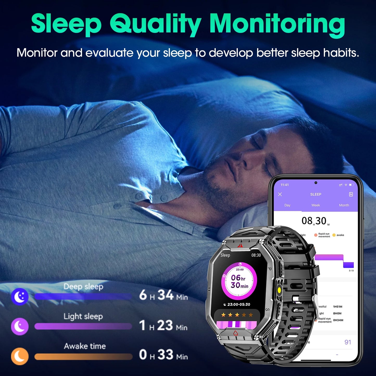 2026 Fashion 2.1 Inch AMOLED Smart Watch Men Bluetooth Call/107 Sports Mode GPS Trajectory Heart Rate Blood Pressure Oxygen Monitor